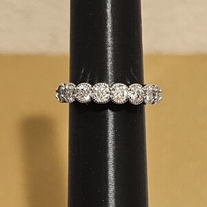Moissanite Elegant Silver Diamond Ring 8 Ct. Size 7